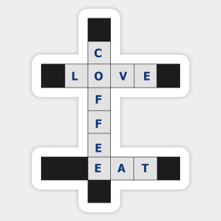 Love, Coffee, Eat crosswords Sticker